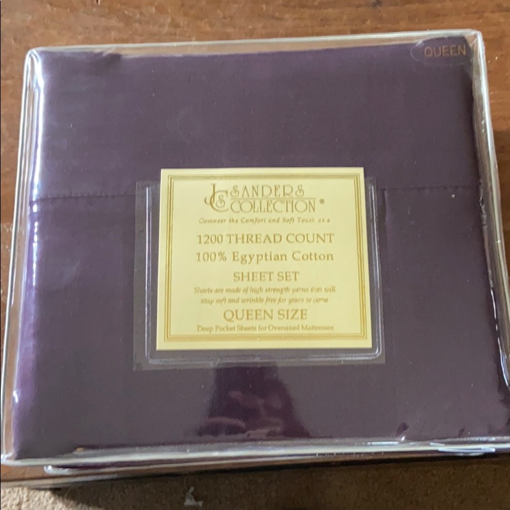 1200 Thread Count, Purple, Queen Sheet Set